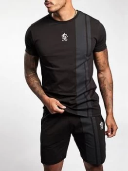 Image of Gym King Printed Stripe Short - Black