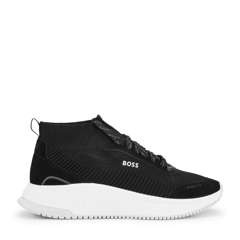 Image of BOSS Fishbone Sock Trainers - Black 4