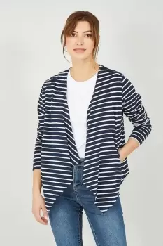 Image of Navy Stripe Waterfall Jacket