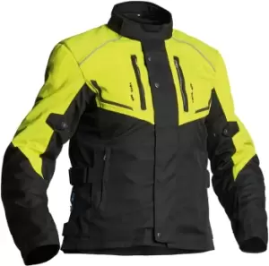 Image of Lindstrands Halden Waterproof Motorcycle Textile Jacket, black-yellow, Size 54, black-yellow, Size 54