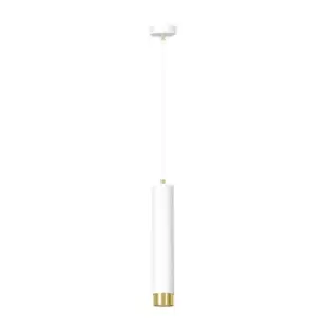 Image of Kibo White/Gold Slim Pendant Ceiling Light 1x GU10