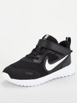 Image of Nike Revolution 5 Toddler Trainers - Black/White, Size 4.5
