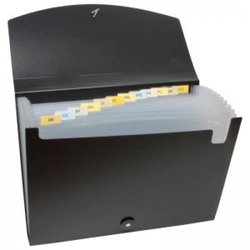 Image of Eco Eco 50% Recycled Expanding File 13 Part A4 Black eco022-S