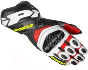 Image of Spidi Carbo 7 Motorcycle Gloves, black-white-yellow, Size S, black-white-yellow, Size S