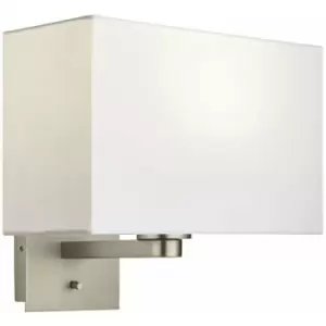 Image of Loops - Wall Light Matt Nickel Plate & Vintage White Fabric 60W E27 gls e10295