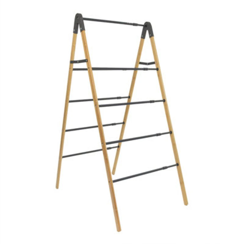 Image of Jvl Bamboo Extendable 4 Tier Clothes Ladder, Brown