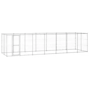 Image of Vidaxl Outdoor Dog Kennel Galvanised Steel 16.94 M