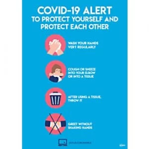 Image of AVERY COVVPA4 COVID-19 Virus Prevention Labels A4 210 x 297mm Blue 2 Labels
