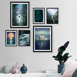 Image of SET_085 Multicolor Decorative Framed Painting (6 Pieces)