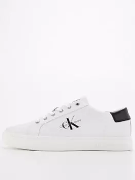 Image of Calvin Klein Jeans Classic Cupsole Lace Up Trainers - White, Size 44, Men