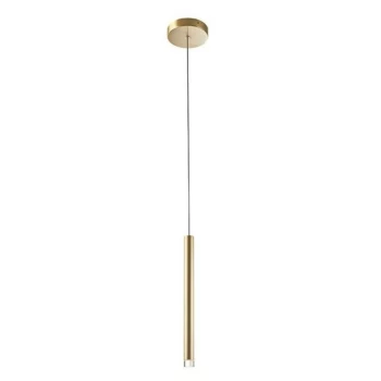 Image of Leds-c4 Grok Lighting - Grok Candle - LED Slim Ceiling Pendant Candle Satin Gold 360lm 2700K