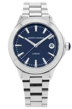 Image of Ladies Jasper Conran London 36mm Watch with a Blue Dial and a Silver Metal bracelet J1B104071