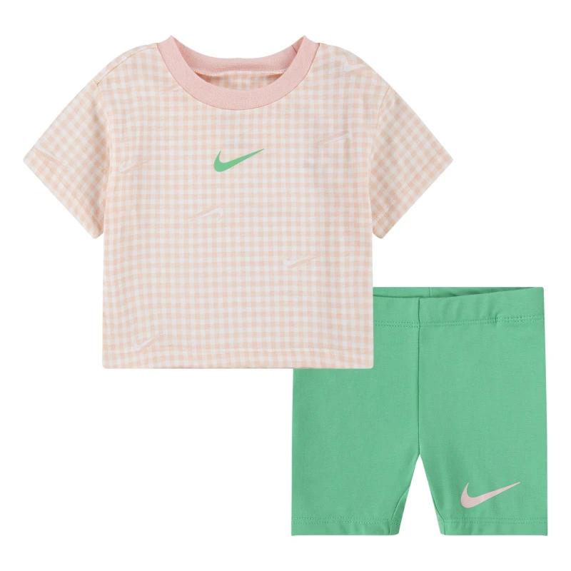 Image of Nike Bxy T Short Set - Green Green 3 - 6 Months