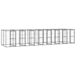 Image of Vidaxl Outdoor Dog Kennel Steel 19.36 M