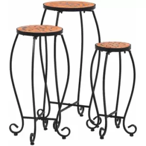 Image of Mosaic Tables 3 pcs Terracotta Ceramic Vidaxl Brown