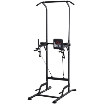 Image of Homcom - Power Tower Multi-Function Height Adjustable Abs Dip Station Home Gym