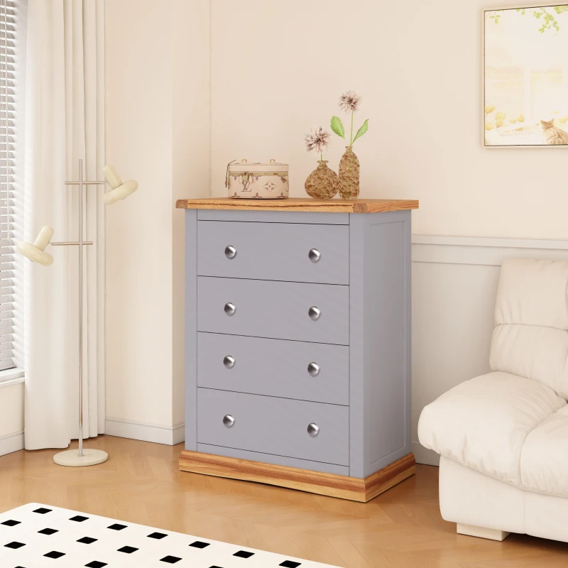 Image of Cabinet Bits Biccari 4 Drawer Chest Of Drawers Chrome Knob