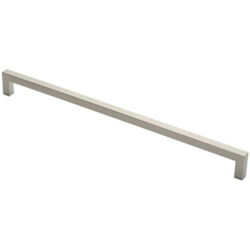 Image of Loops Square Mitred Door Pull Handle 619 x 19mm 600mm Fixing Centres Satin Steel Metallics unisex