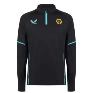 Image of Castore Wolves quarter Zip Top Mens - Green