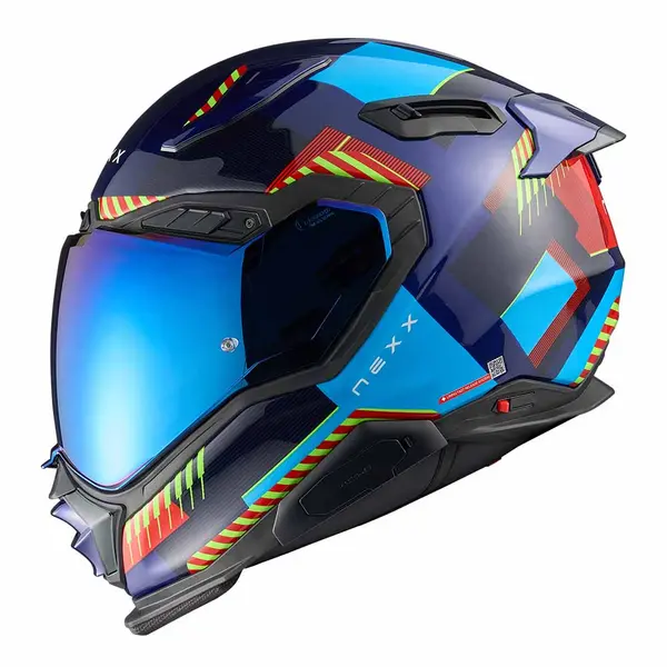Image of Nexx X.WST3 Fluence Blue Red Full Face Helmet Size M