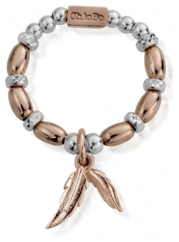 Image of ChloBo Rose and Silver Dainty Double Feather Ring Jewellery