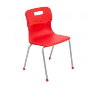 Image of Titan 4 Leg Chair 380mm Red Conforms to BS EN1729 Parts 1 and 2