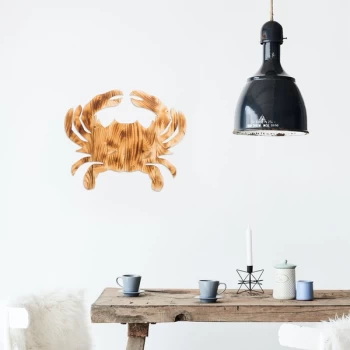 Image of Crab - Walnut Walnut Decorative Wooden Wall Accessory