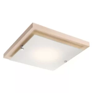 Image of Square Simple Flush Ceiling Light White, 1x E27