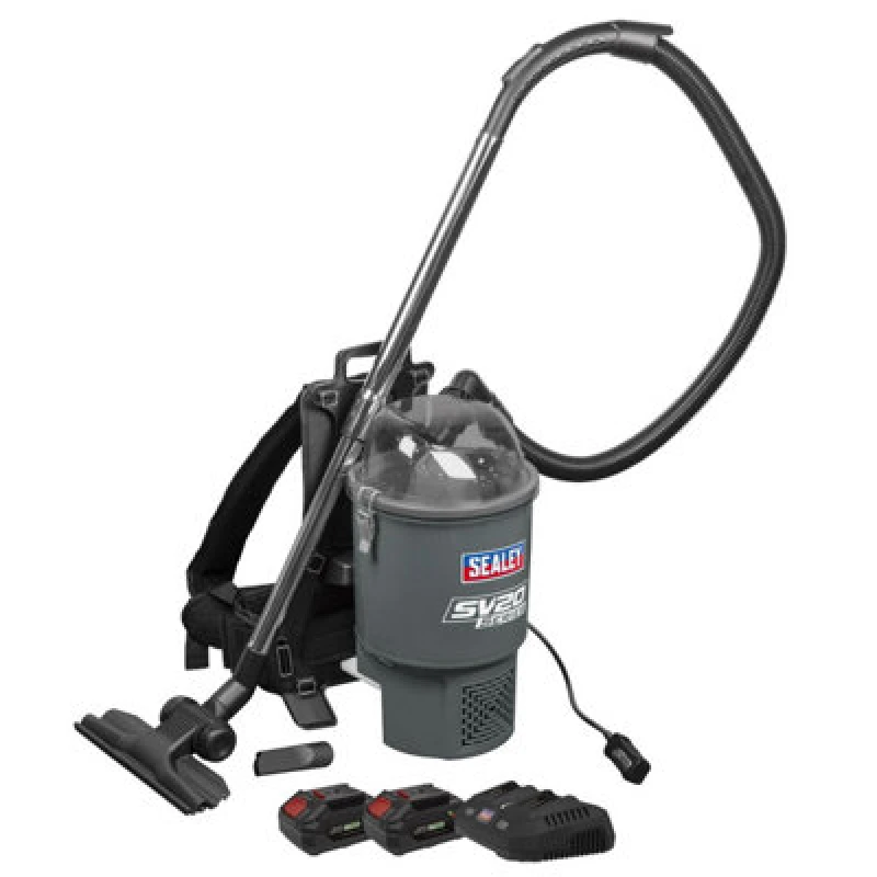 Image of Sealey CP40VBV 40v SV20 Cordless Backpack Vacuum Cleaner CP40VBVKIT Batteries: 2 x 4ah Li-ion