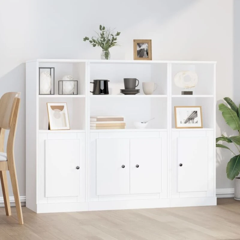 Image of VIDAXL Highboards 3 pcs White Engineered Wood Vidaxl 3185303