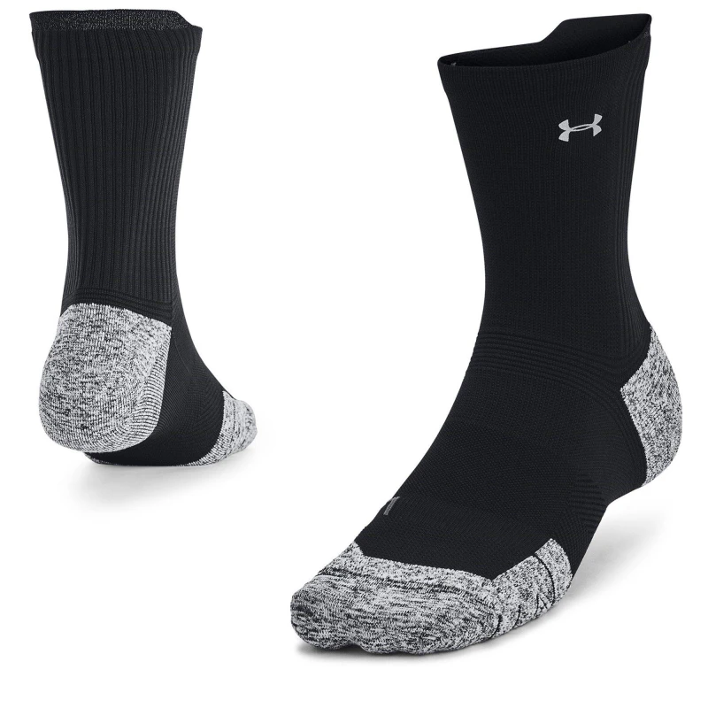 Image of Under Armour Armour Ua Ad Run Cushion 1pk Mid Crew Sock Unisex Adults - Black 6 - 12 Months