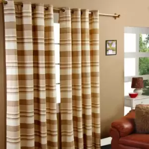 Image of Homecapes Cotton Morocco Striped Beige Curtains 167 x 782cm - Natural