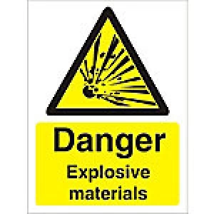 Image of Warning Sign Explosive Materials Plastic 40 x 30 cm