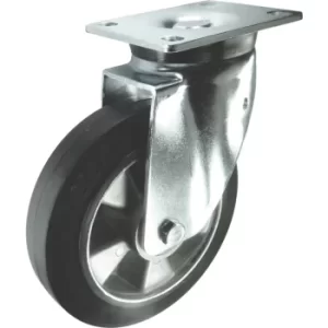 Image of Swivel Plate 200MM Rubber Tyre
