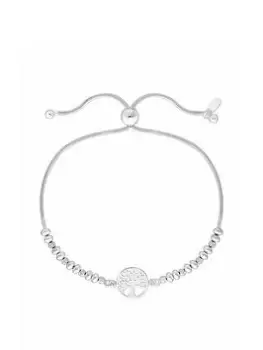 Image of Simply Silver Sterling Silver 925 Tree Of Love Station Toggle Bracelet