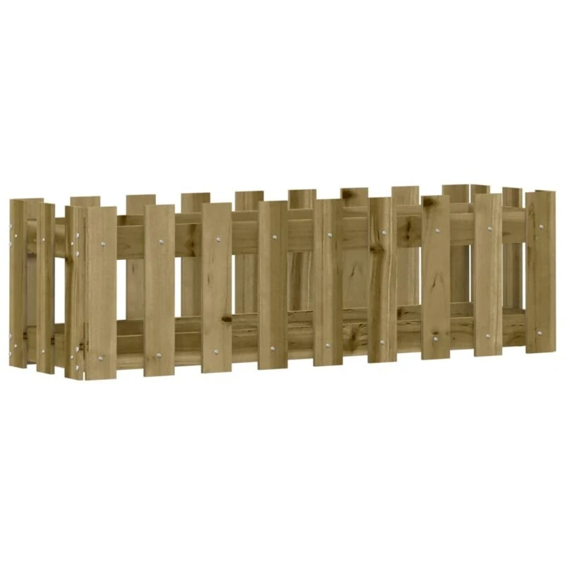 Image of vidaXL Garden Raised Bed with Fence Design 100x30x30 cm, Brown 832476