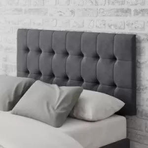 Image of Sinatra Plush Velvet Headboard Steel