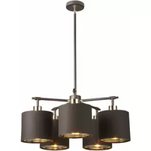 Image of Loops - 5 Bulb Chandelier LIght Brown Highly Polished Brass LED E27 40W