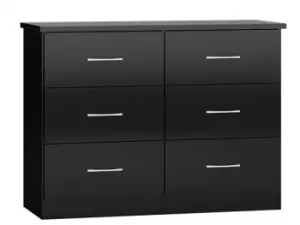 Image of Seconique Nevada Black High Gloss 33 Drawer Chest of Drawers