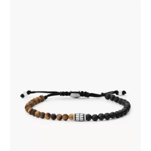 Image of Fossil Mens Tiger's Eye Beaded Bracelet - Black