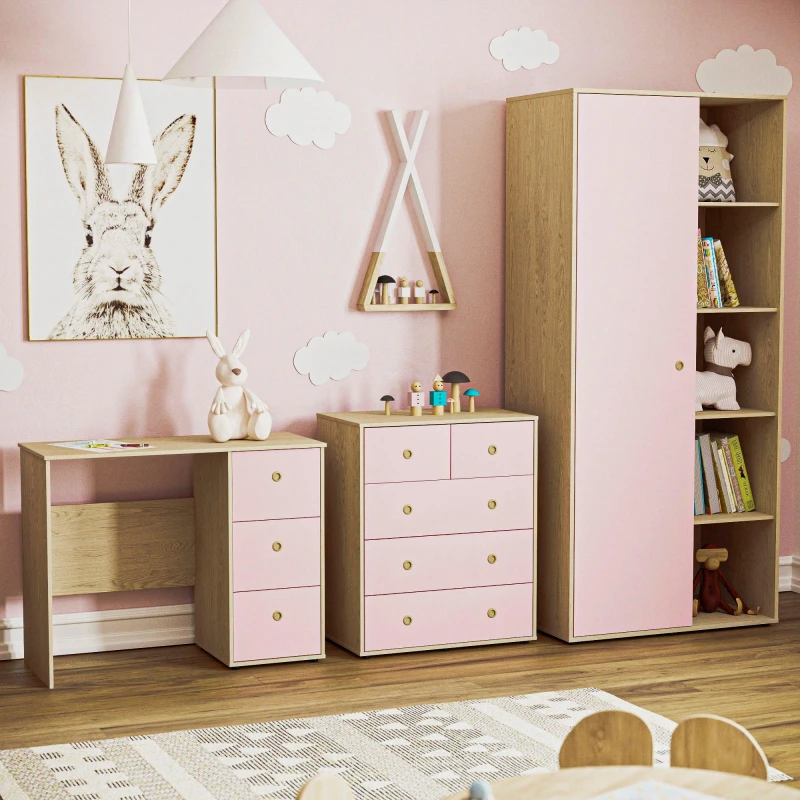 Image of Lassic Junior Vida Neptune 3 Piece Bedroom Set Bedroom Packages One Size Pink 84942691000