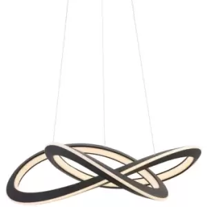 Image of Merano Ragusa Single Pendant Ceiling Lamp, Textured Black, White