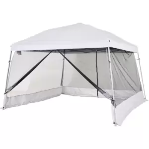 Image of Outsunny 3.6x3.6x2.6m Folding Pop-up Garden Gazebo W/Mosquito Netting White