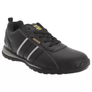 Image of Grafters Mens Safety Toe Cap Trainer Shoes (4 UK) (Black/Grey Action)