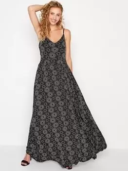 Image of Long Tall Sally Starburst Strappy Maxi Dress - Black, Size 16, Women
