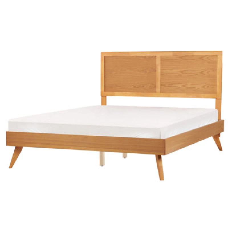 Image of Beliani Bed Istres 160 X 200 Cm (Eu King Size) Natural Ash Wood