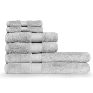 Image of Cleopatra Egyptian Cotton 6 Piece Face/Hand/Sheet Towel Set Silver
