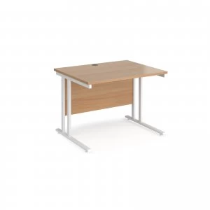 Image of Maestro 25 WL Straight Desk 1000mm x 800mm - White Cantilever Frame b