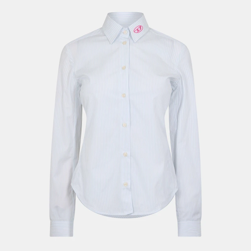 Image of Diesel Womens Long-Sleeve Plain Shirt Blue female 8