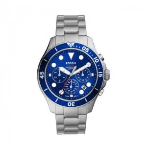 Image of Fossil Blue And Silver 'FB - 03' Chronograph Sports Watch - FS5724